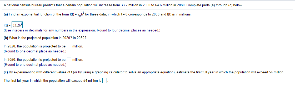 Solved A National Census Bureau Predicts That A Certain | Chegg.com