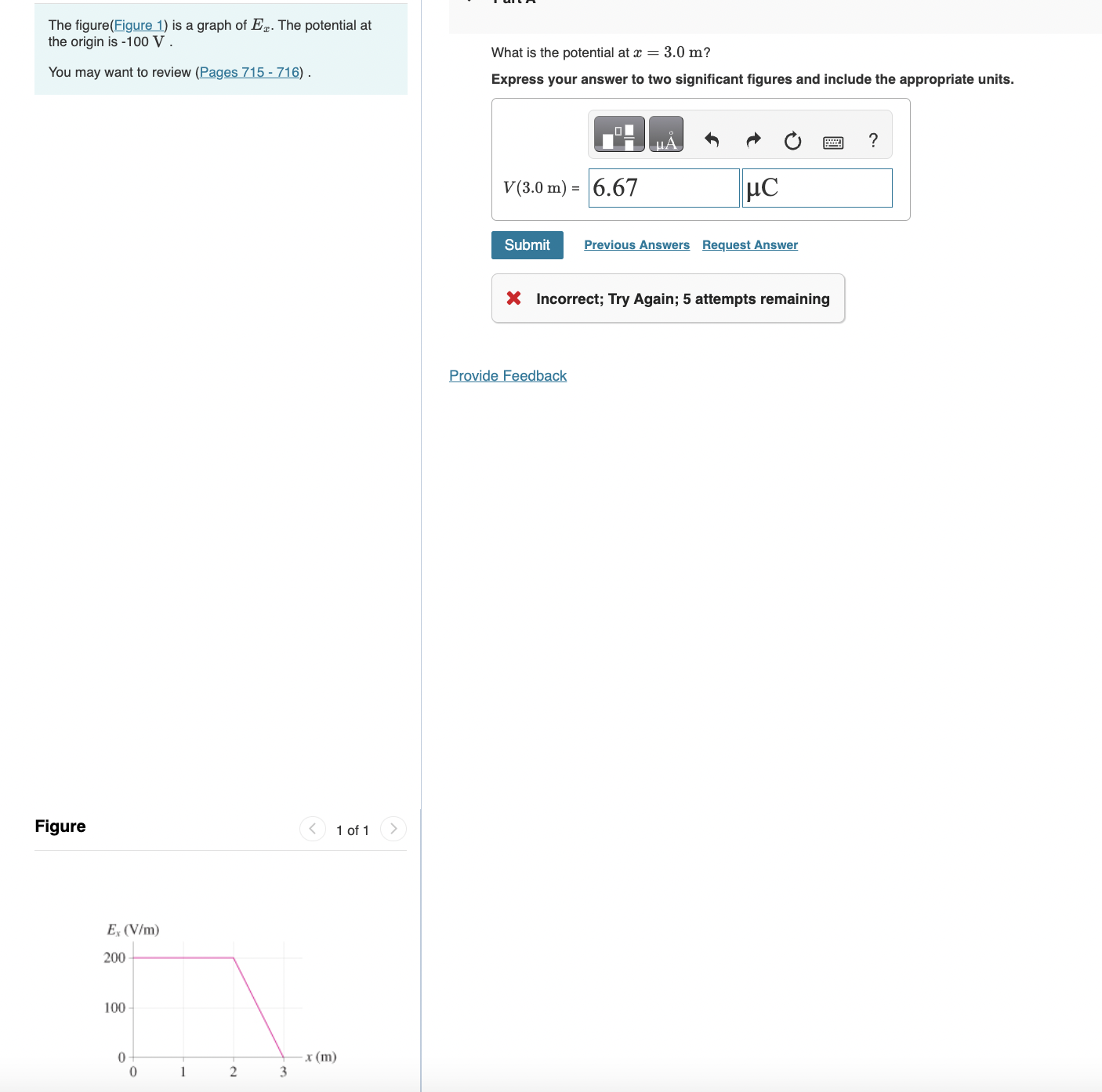 Solved The Figure(Figure 1) Is A Graph Of Ex. The Potential | Chegg.com