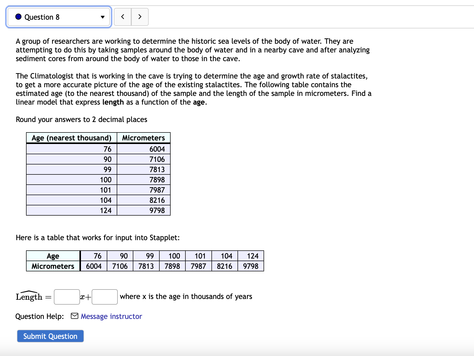 Solved The table below show data that has been collected | Chegg.com