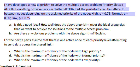 Solved I have developed a new algorithm to solve the | Chegg.com