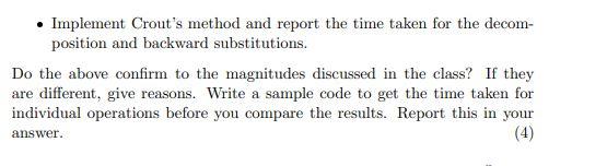 Solved Consider a linear system An×n Xn×1 = bn×1, where A, b | Chegg.com