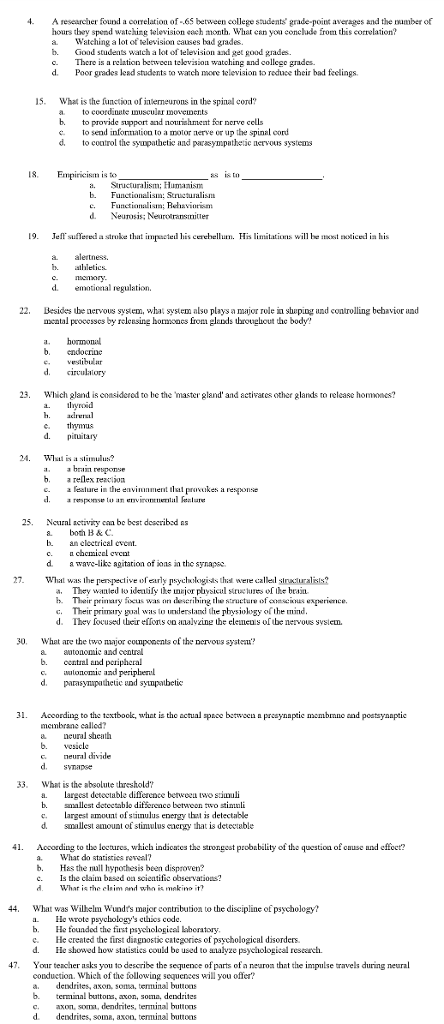 Solved 4. Asearcher found a correlation of-.65 between | Chegg.com