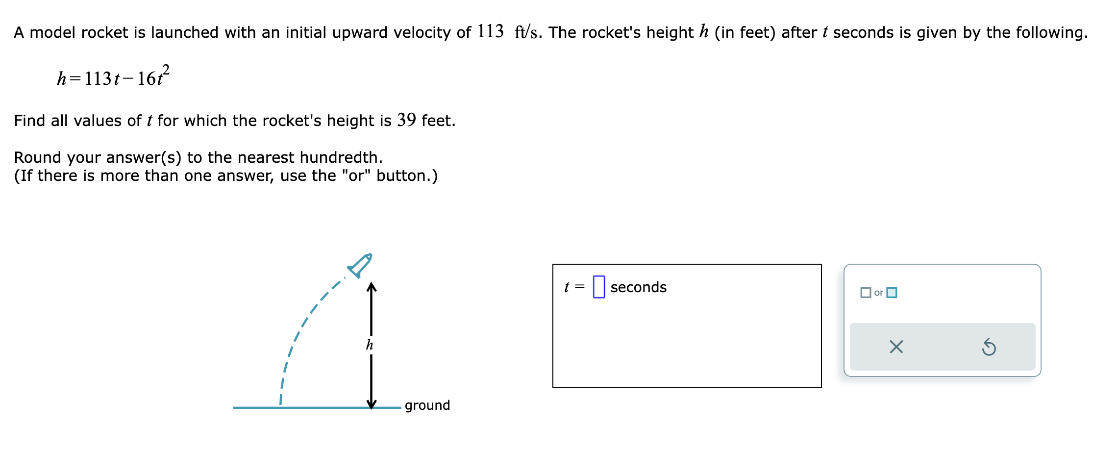 Solved A model rocket is launched with an initial upward | Chegg.com