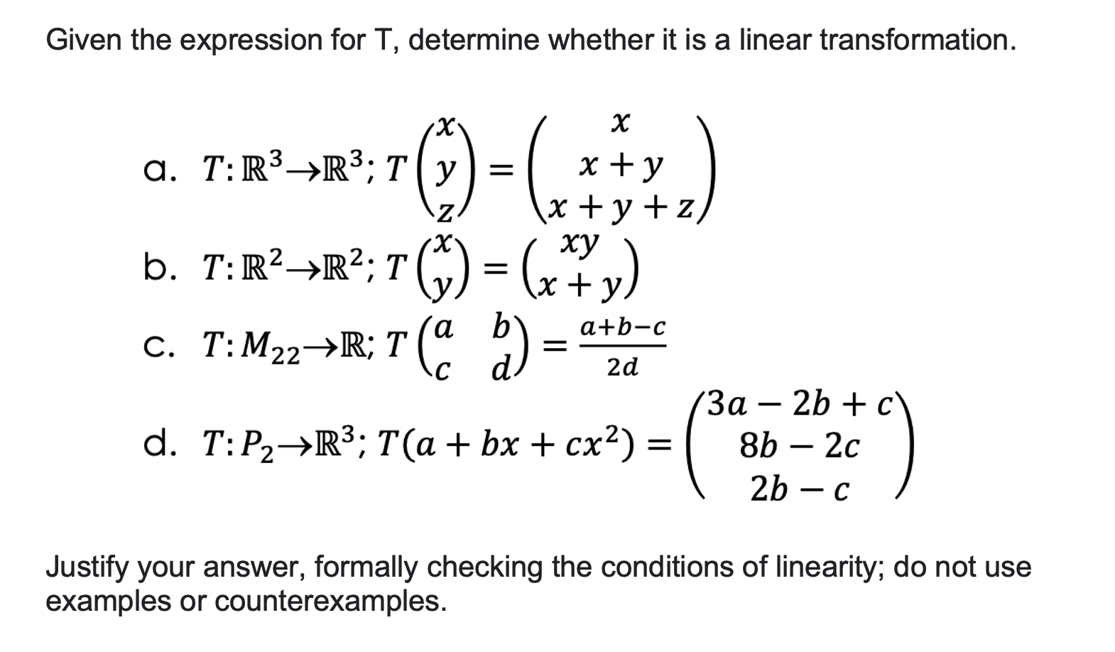 Solved Given the expression for T, determine whether it is a | Chegg.com