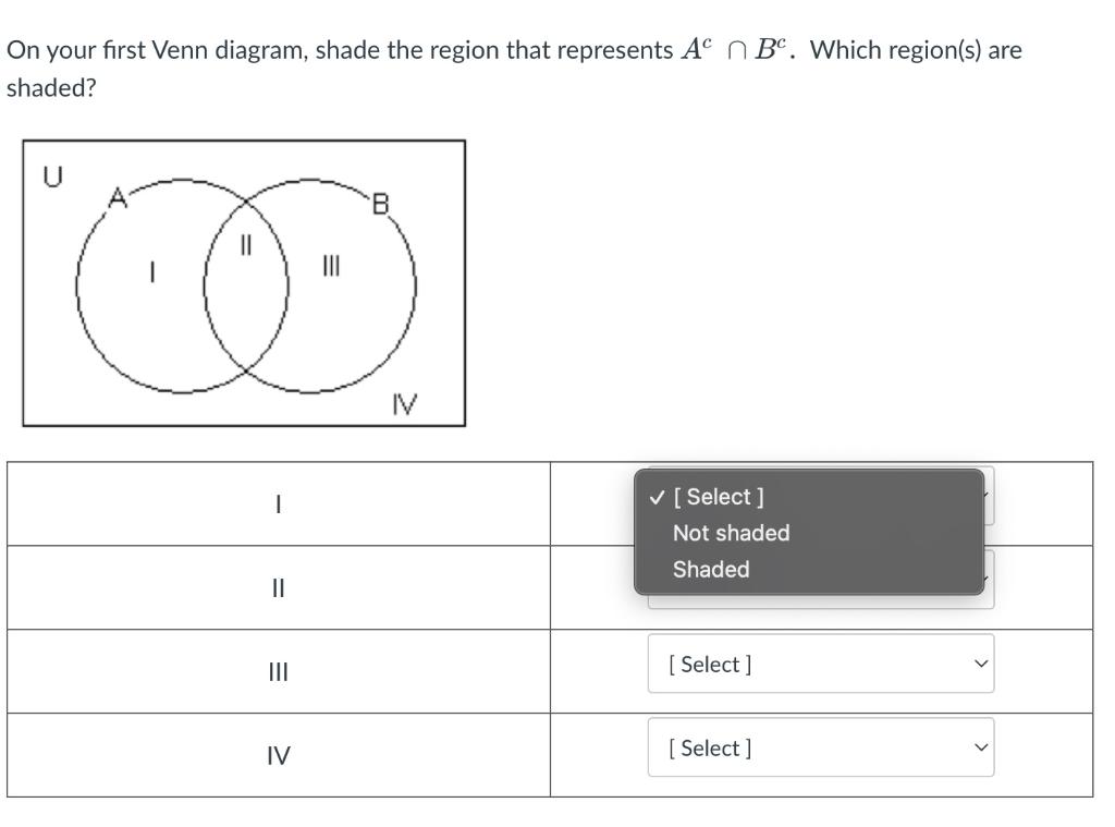 Solved On your first Venn diagram, shade the region that | Chegg.com