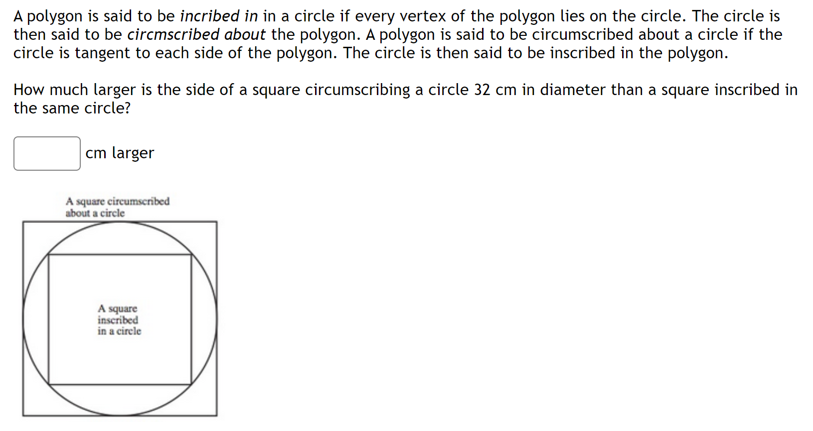 Solved A polygon is said to be incribed in in a circle if | Chegg.com
