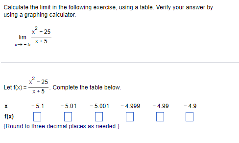 Solved Calculate The Limit In The Following Exercise, Using | Chegg.com