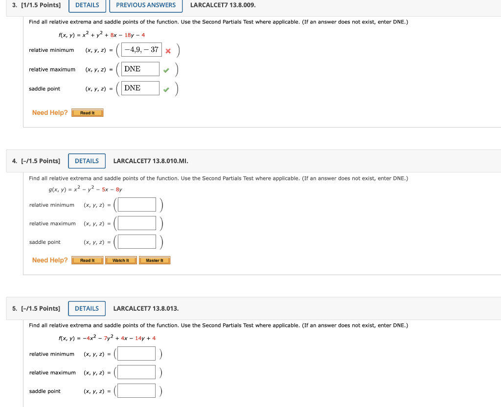 Solved 3. [1/1.5 Points] DETAILS PREVIOUS ANSWERS LARCALCET7 | Chegg.com