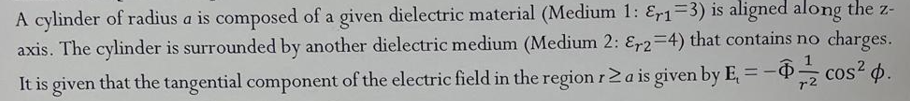 Solved Find the Electric Field in medium 2, pv in medium 2, | Chegg.com