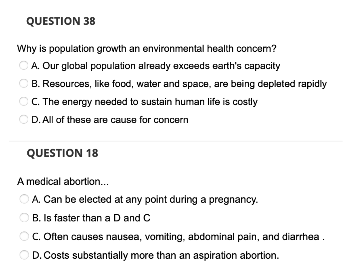 Solved QUESTION 38 Why is population growth an environmental | Chegg.com
