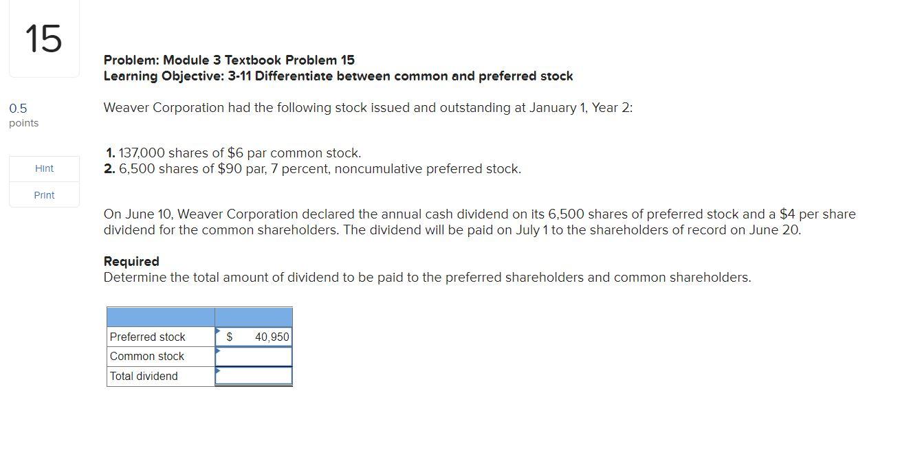 Solved Problem Module 3 Textbook Problem 15 Learning Chegg