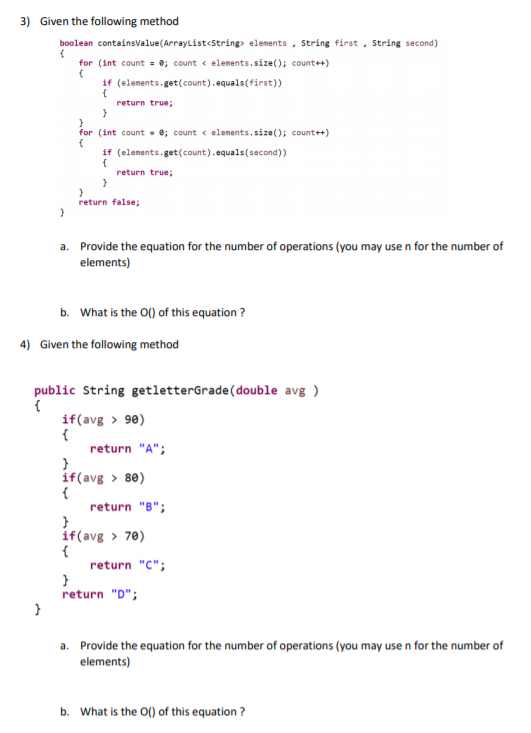 Solved 1) Given the following method public double | Chegg.com