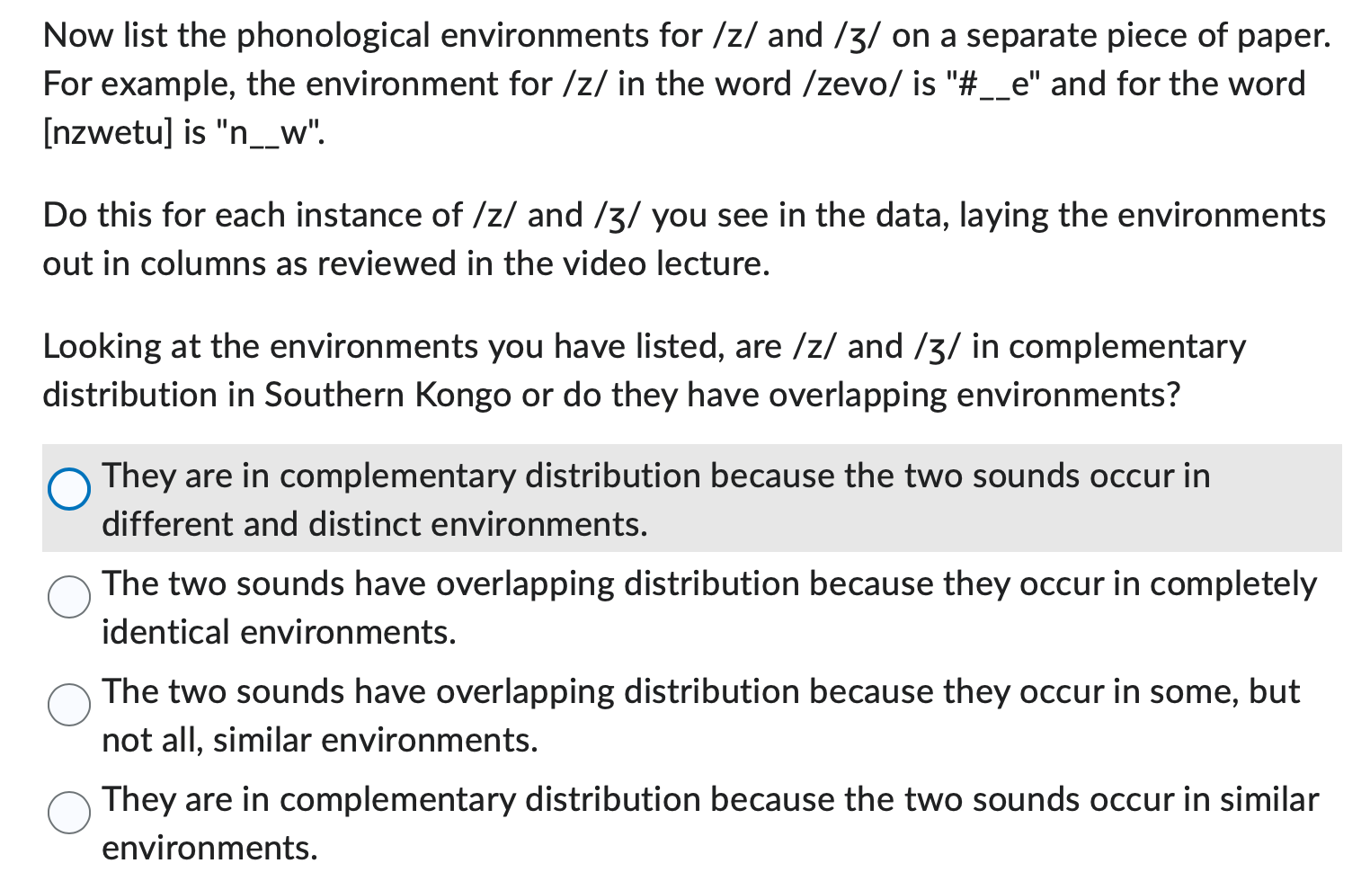 Solved Now List The Phonological Environments For /z/ And | Chegg.com