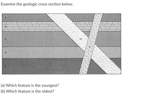 Solved Examine the geologic cross section below. (a) Which | Chegg.com