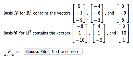 Solved Basis for R3 contains the vectors 5 -1 9 -8 1 - 10 0 | Chegg.com