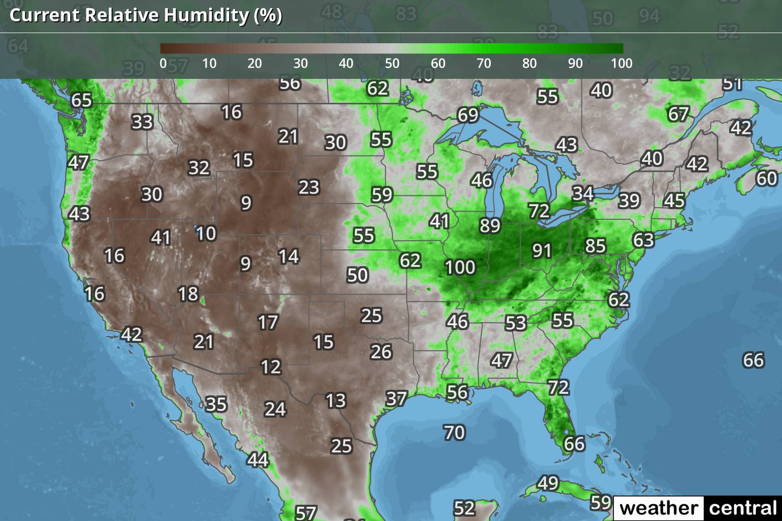Solved Examine the image of Relative Humidity taken on | Chegg.com