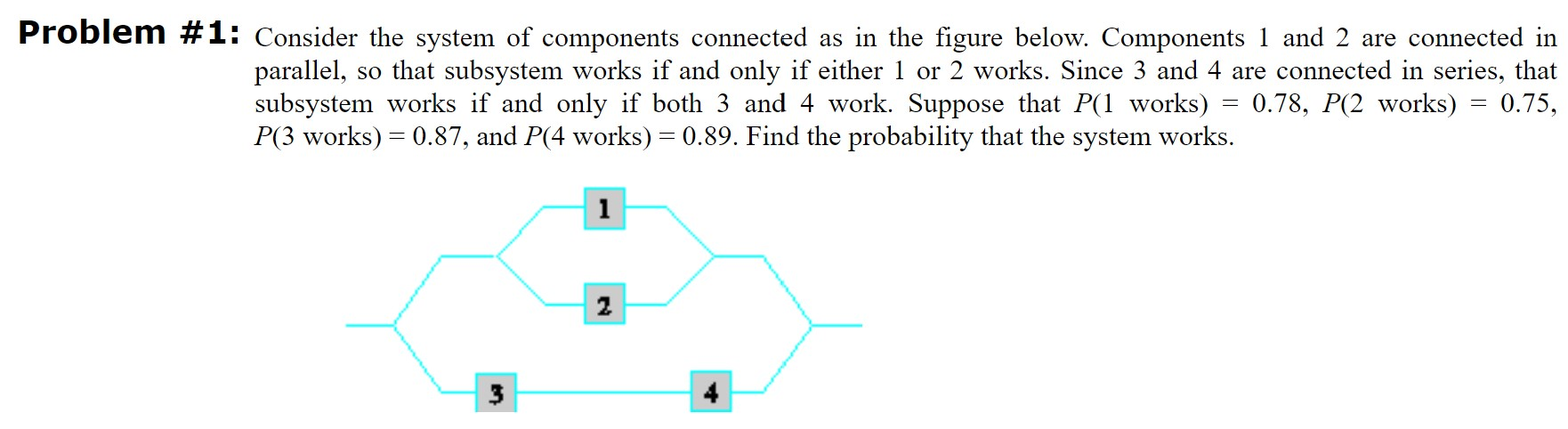 Solved Problem #1: Consider the system of components | Chegg.com