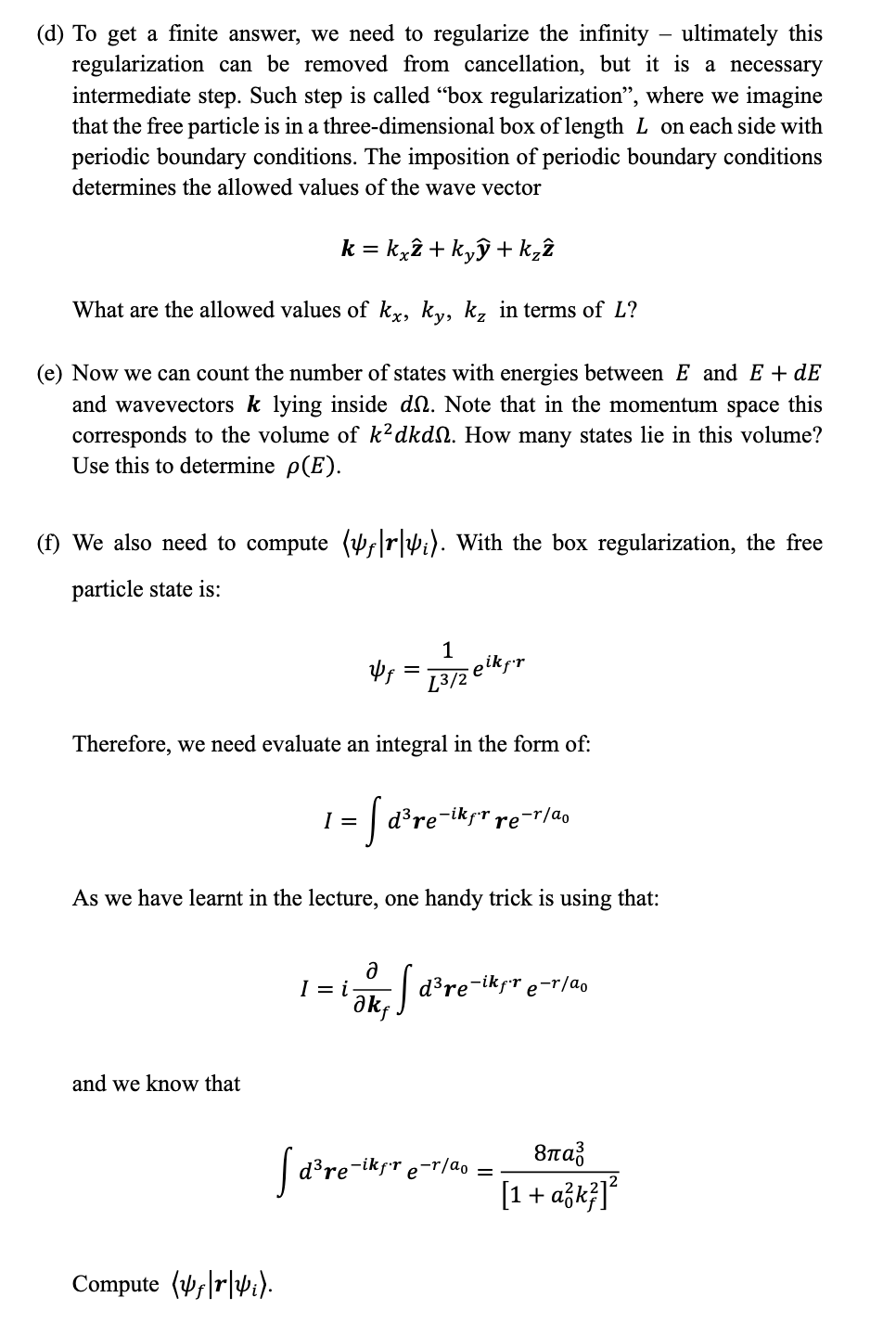 Solved (a) To make the calculation tractable, we can work in | Chegg.com