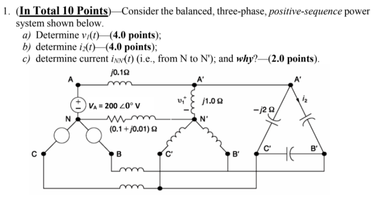 Solved 1. (In Total 10 Points) Consider the balanced, | Chegg.com