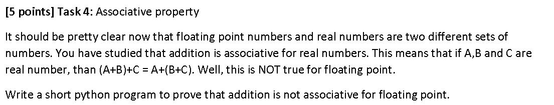 Solved [5 points] Task 4: Associative property It should be | Chegg.com