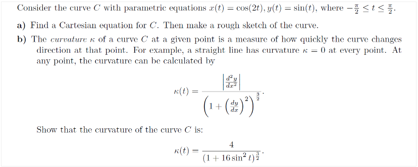 Solved Consider the curve C with parametric equations | Chegg.com
