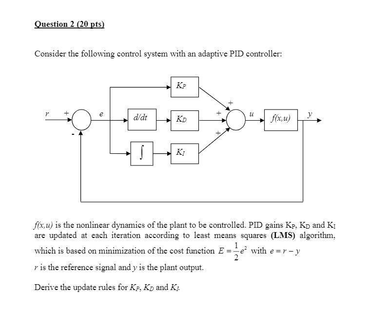 Solved Question 2 (20 pts) Consider the following control | Chegg.com