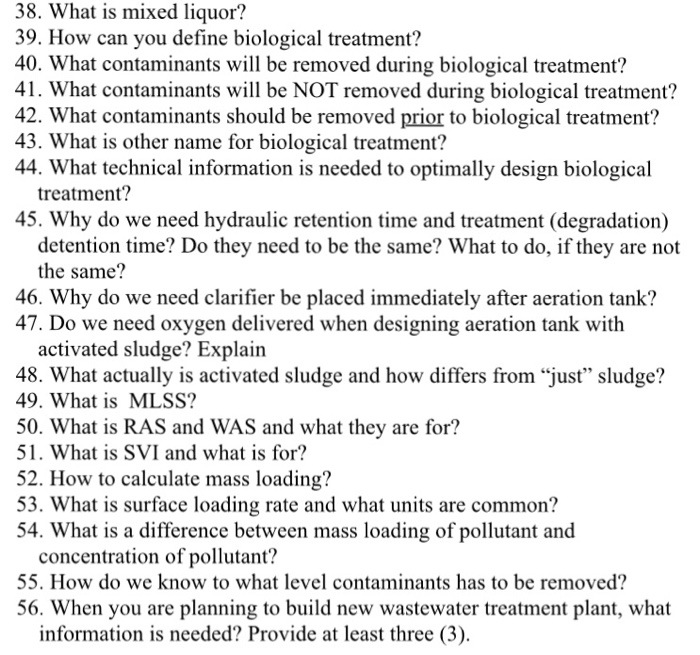 Solved What is mixed liquor? How can you define biological