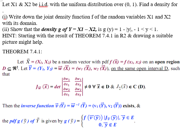 Solved Let X1 X2 Be I I D With The Uniform Distributio Chegg Com