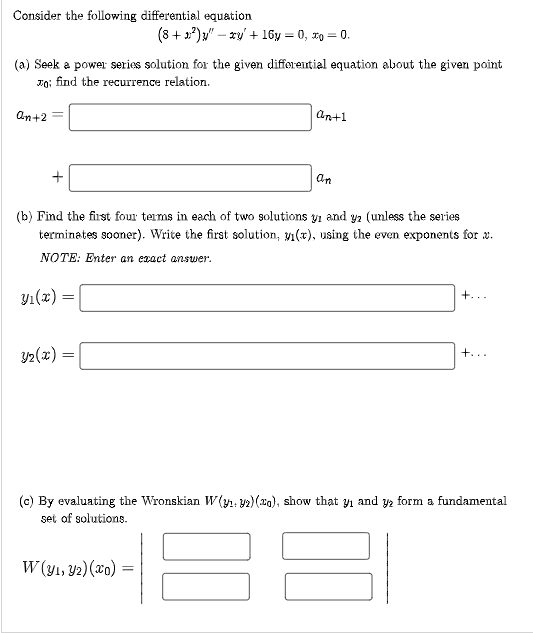 Solved Consider The Following Differential Equation (8 | Chegg.com