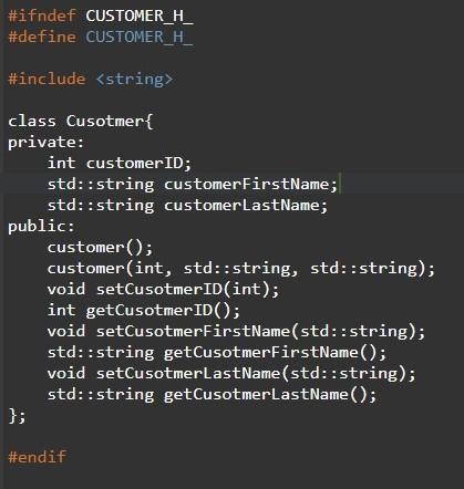 Solved Programming Language: C++ Food.cpp/h The class that | Chegg.com