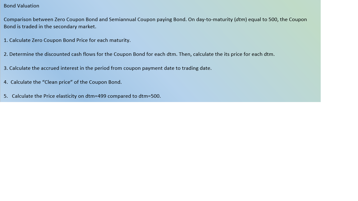 Solved Comparison between Zero Coupon Bond and Semiannual