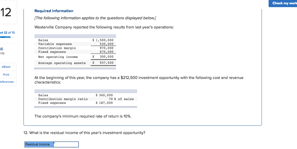 Solved Check my work Required information [The following | Chegg.com