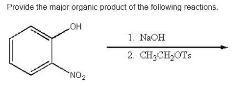 Solved Provide the major organic product of the following | Chegg.com