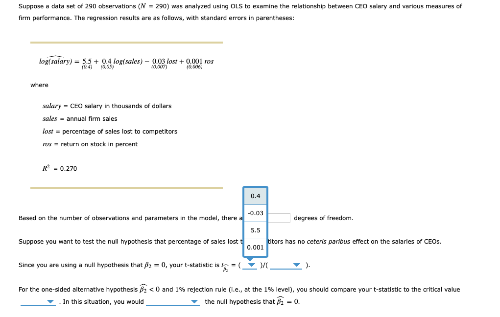 Solved Suppose a data set of 290 observations (N = 290) was | Chegg.com