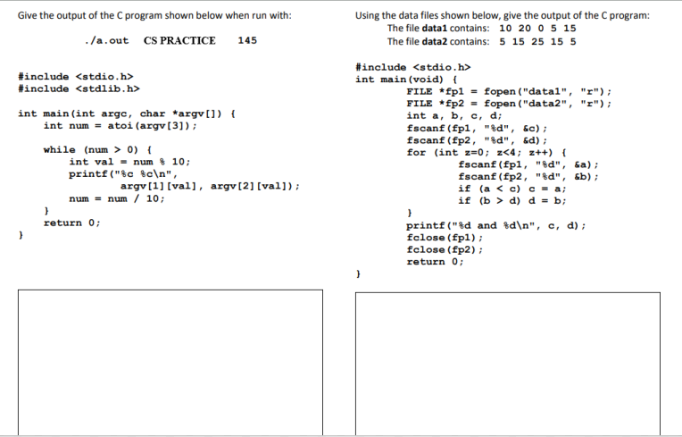 Solved Give The Output Of The C Program Shown Below When Run | Chegg.com