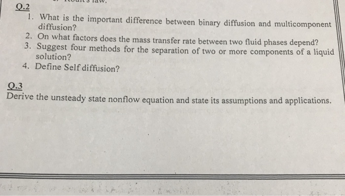 Solved Q.2 1. What is the important difference between | Chegg.com