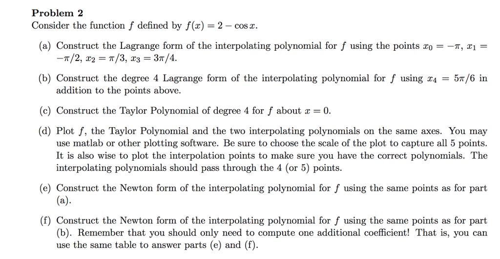 Solved Problem 2 Consider the function f defined by f(x) | Chegg.com
