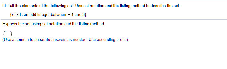 Solved List all the elements of the following set. Use set | Chegg.com