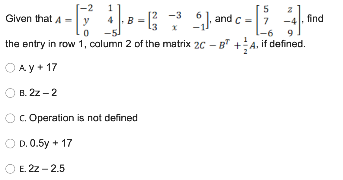 Solved Z -4), Find -2 Given That A 12 -3 Y 4 B 3 0 -5 The | Chegg.com