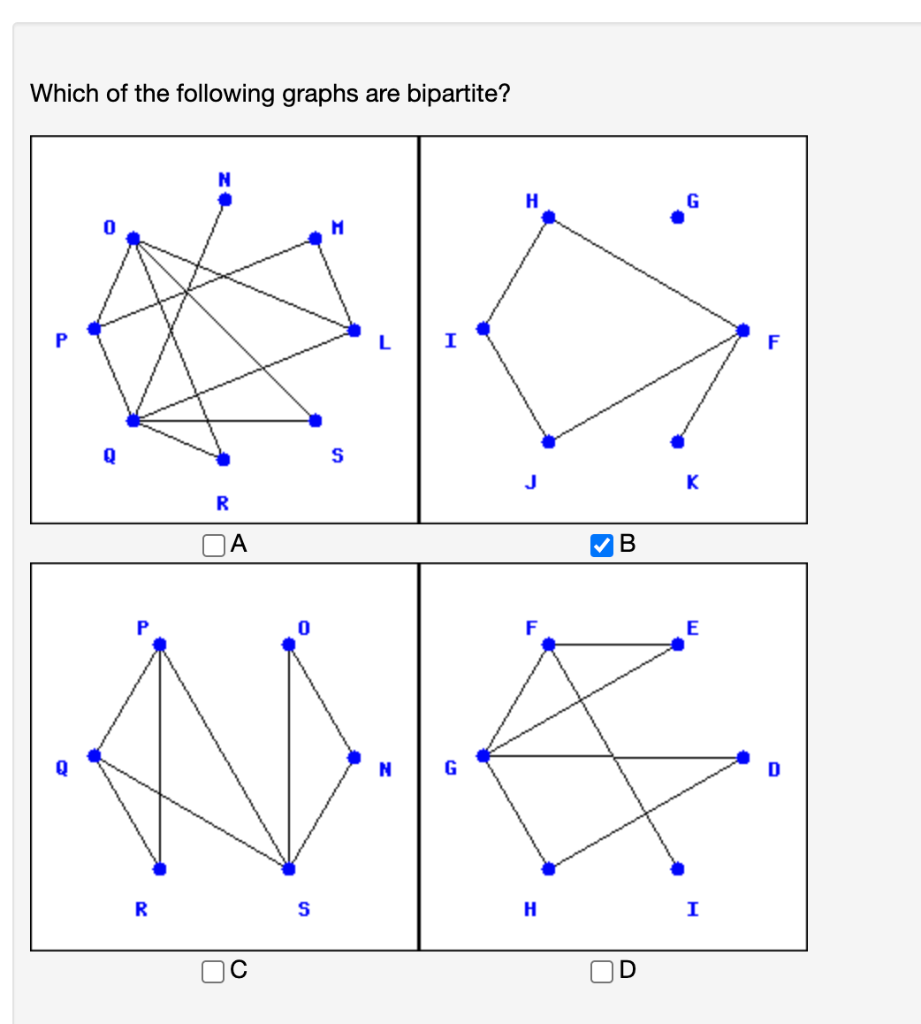 Solved Which Of The Following Graphs Are Bipartite 5684