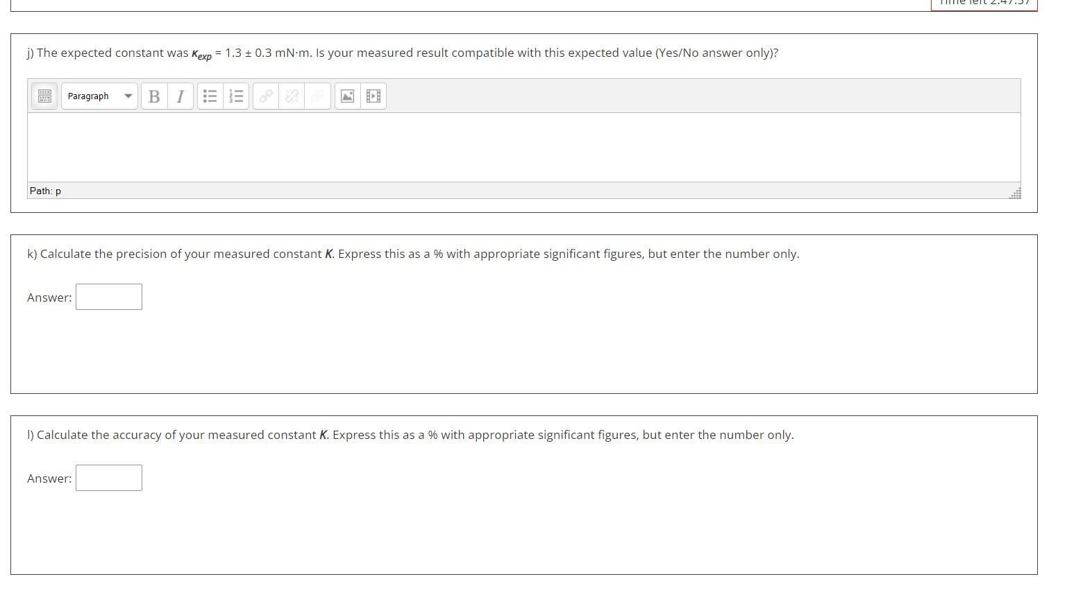 Solved Question 7 (20 marks) Time left 2:50:15 An experiment | Chegg.com