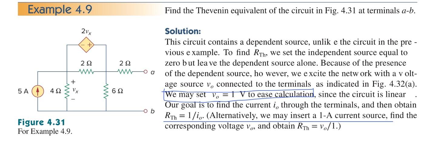 Solved Example 4.9 Find the Thevenin equivalent of the | Chegg.com