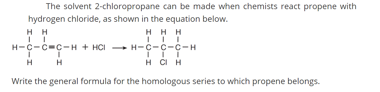 Solved The Solvent 2-chloropropane Can Be Made When Chemists 