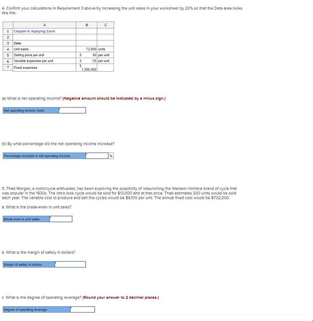 Solved Chapter 6: Applying Excel: Exercise (Part 2 Of 2) | Chegg.com