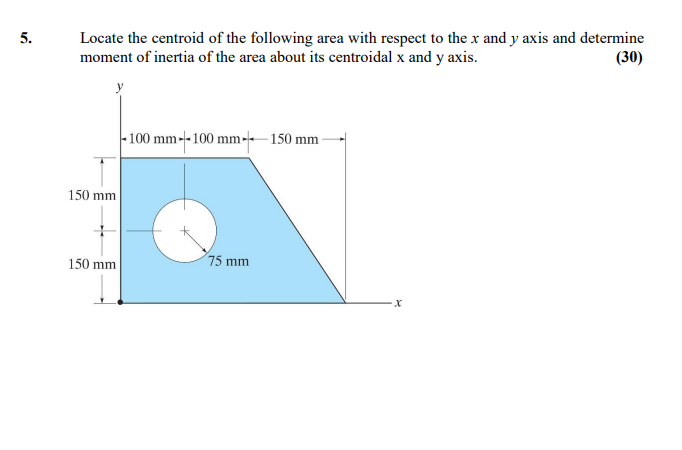 Solved 5. Locate the centroid of the following area with | Chegg.com