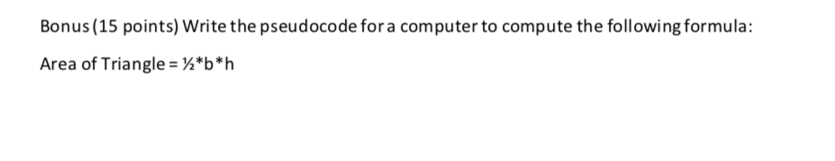 Solved Bonus (15 points) Write the pseudocode for a computer | Chegg.com