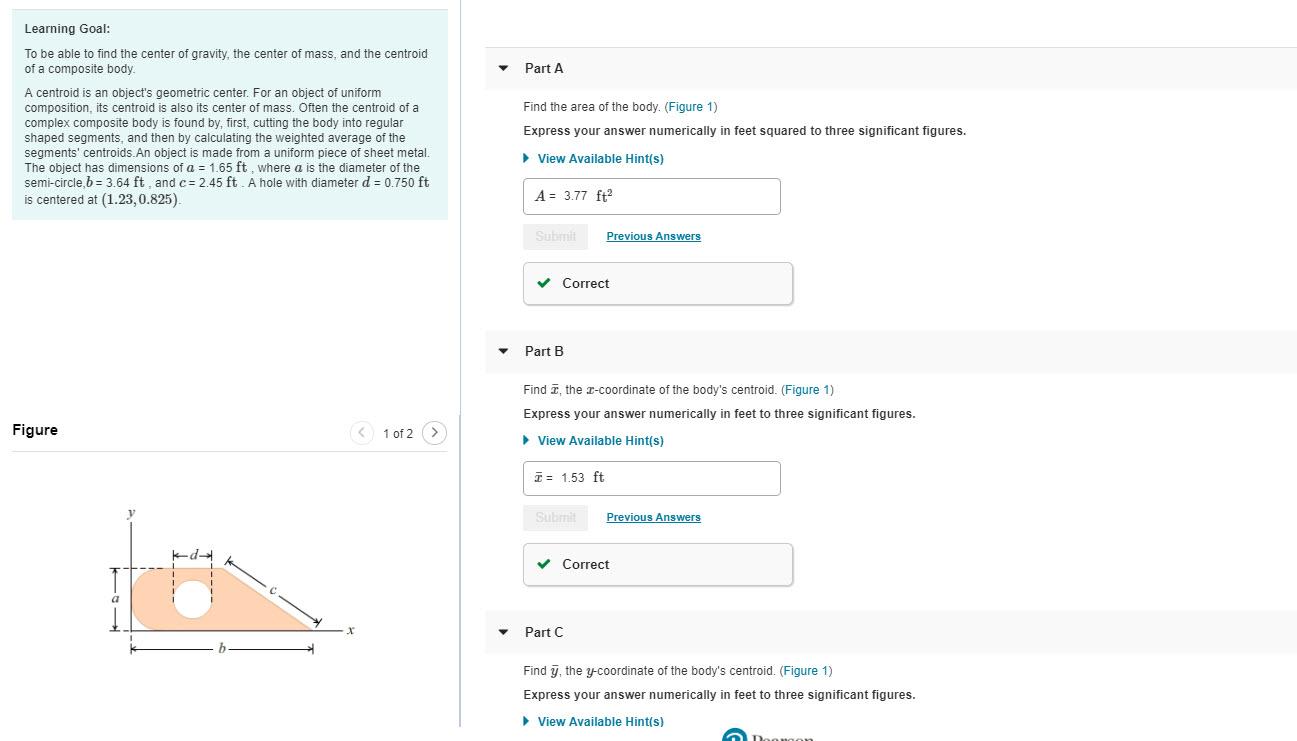 Solved Part A Learning Goal: To be able to find the center | Chegg.com