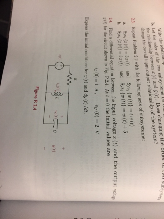 Solved find a differential equation between the input | Chegg.com