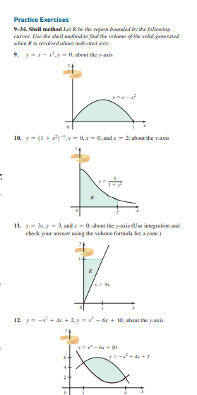 Solved Practice Exercises 9-34. Shell method Let R be the | Chegg.com