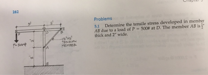 Solved 262 Problems 5.1 Determine the tensile stress | Chegg.com